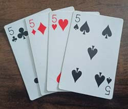five of playing cards names